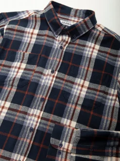 Camisa flanela azul marinho 100% algodão