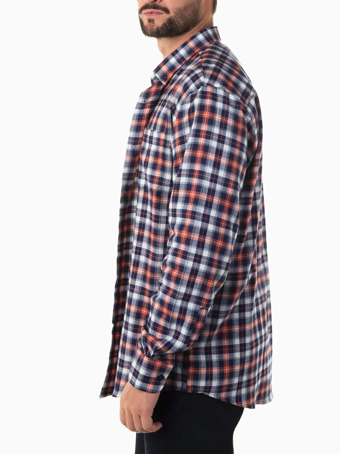 Camisa flanela com xadrez azul marinho