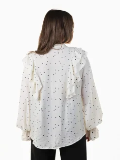 Camisa fluída às bolinhas