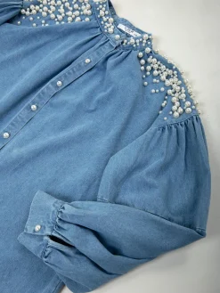 Camisa ganga com pérolas