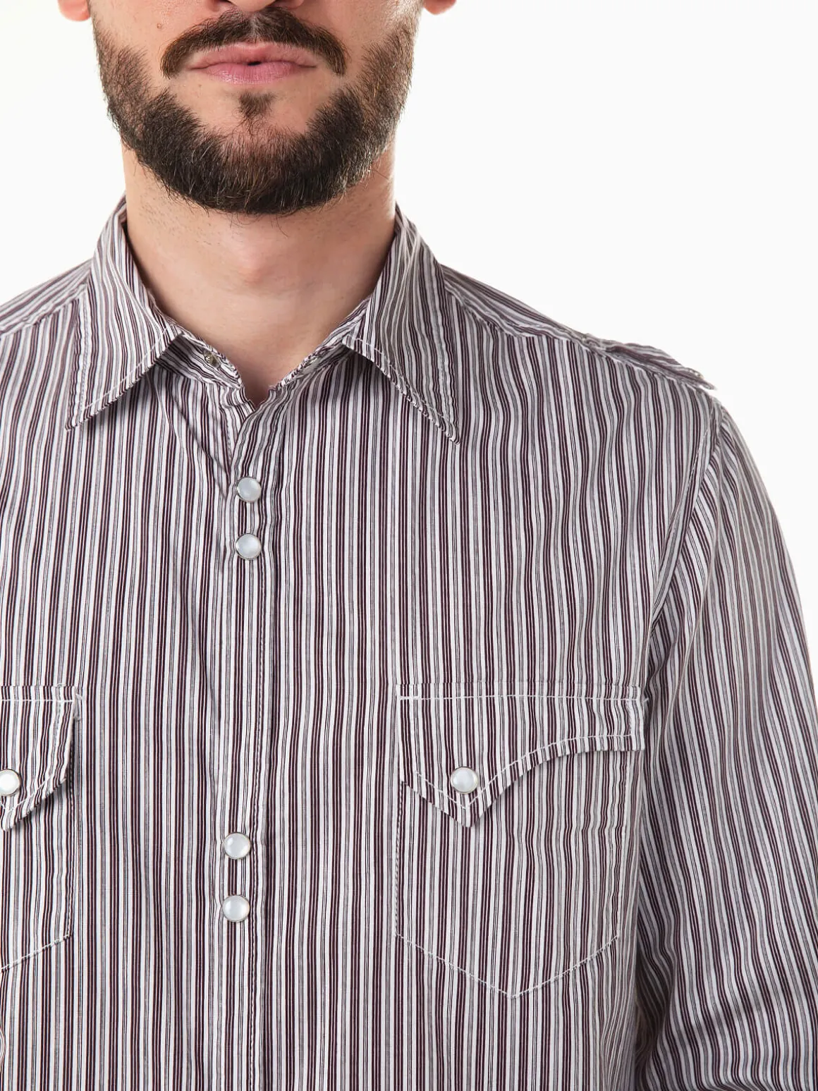 Camisa manga comprida às riscas