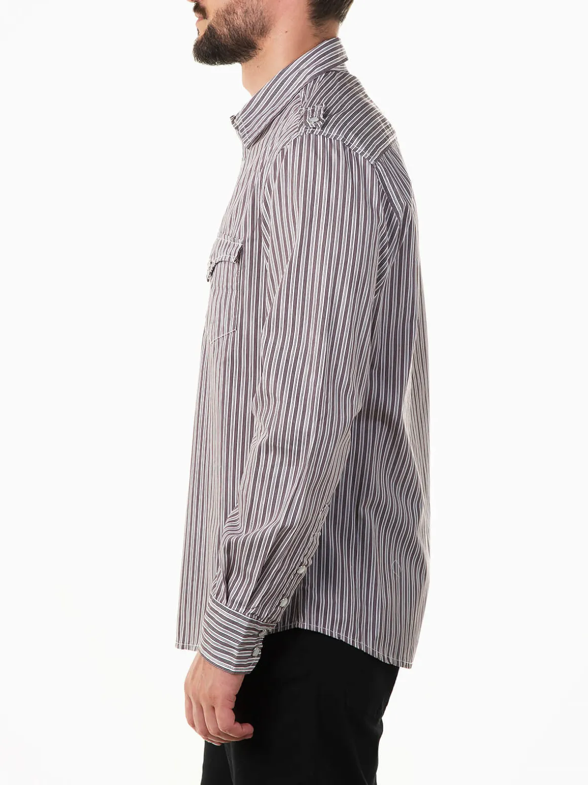 Camisa manga comprida às riscas