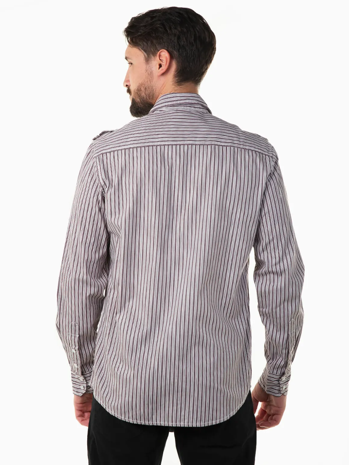 Camisa manga comprida às riscas