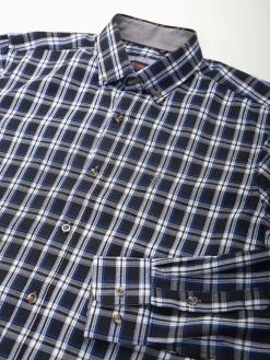 Camisa manga comprida xadrez azul