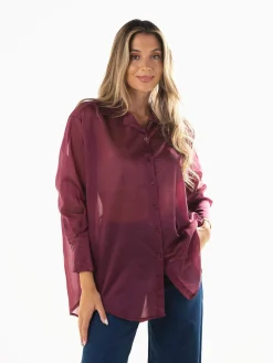 Camisa oversized semitransparente