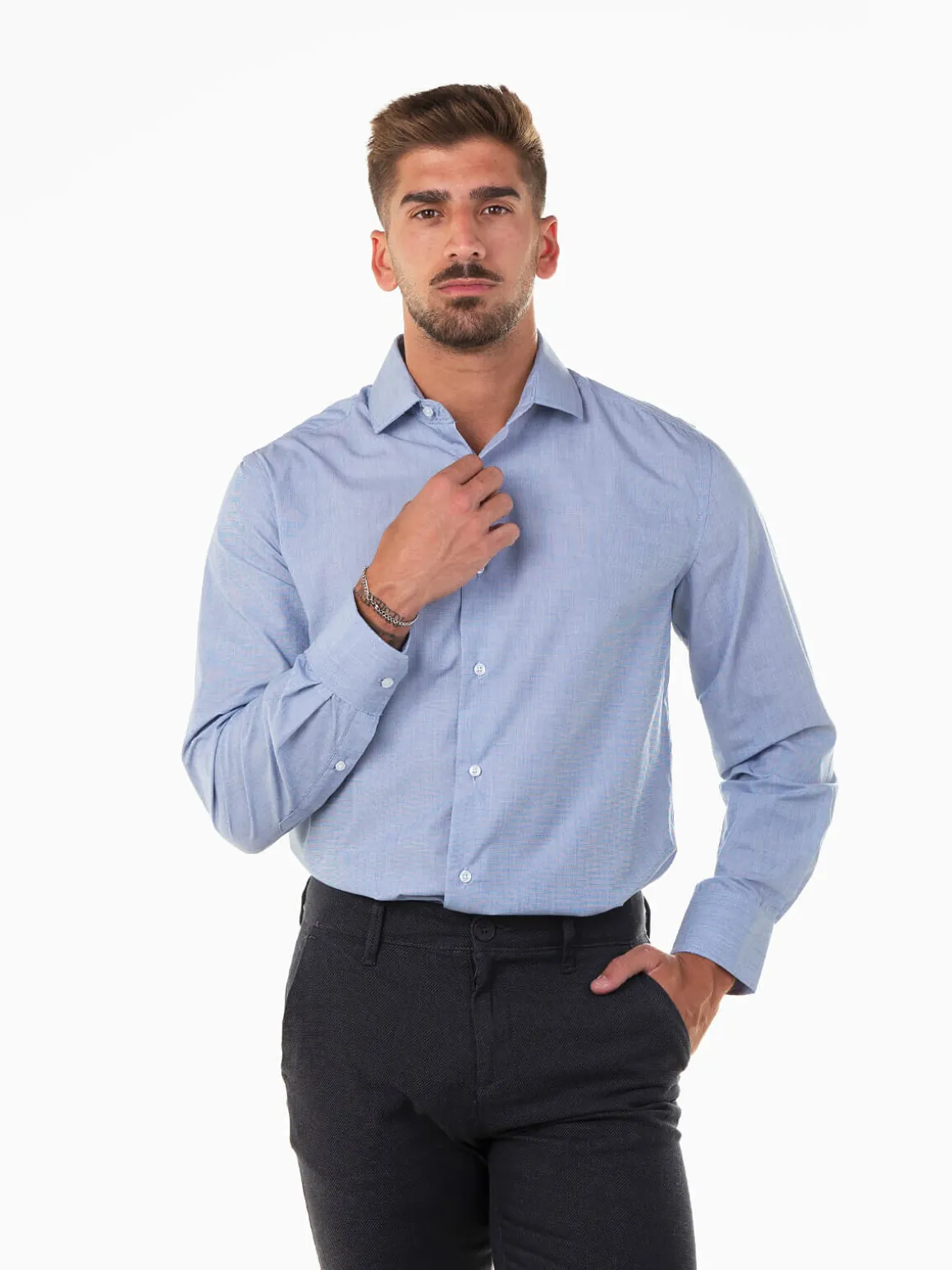 Camisa regular fit azul