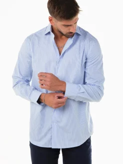 Camisa regular fit azul bebé