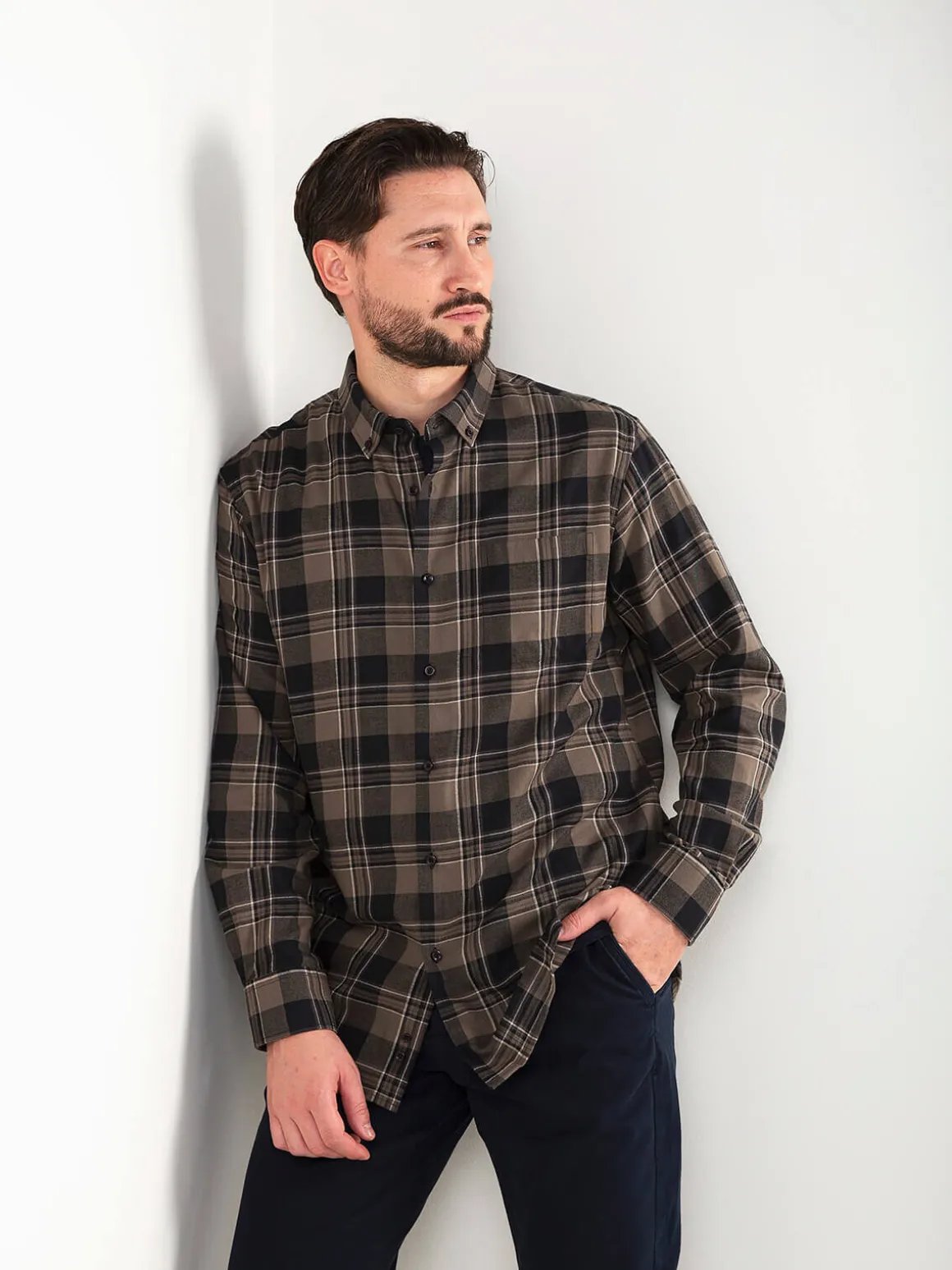 Camisa xadrez flanela verde tropa