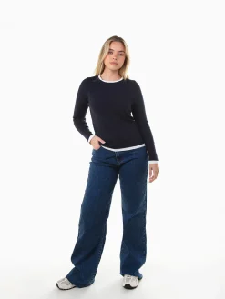 Camisola com detalhe em contraste