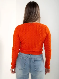 Camisola curta malha trançada