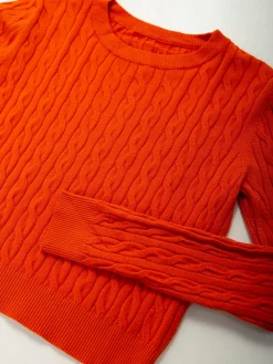 Camisola curta malha trançada