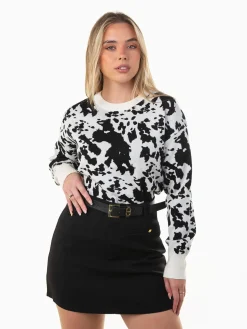 Camisola de malha animal print