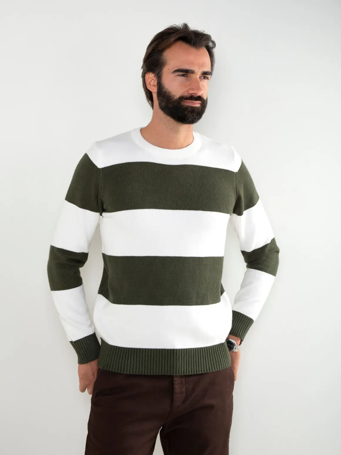 Camisola de malha color block