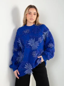 Camisola de malha com aplicação floral