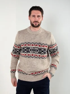 Camisola de malha com padrão jacquard