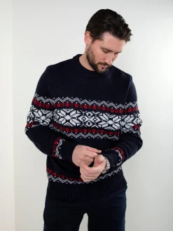 Camisola de malha com padrão jacquard