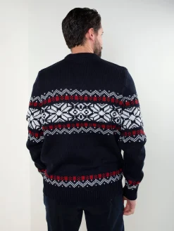 Camisola de malha com padrão jacquard