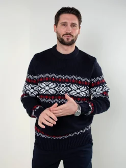 Camisola de malha com padrão jacquard