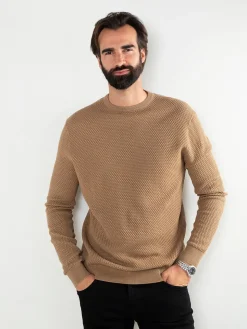 Camisola de malha texturizada