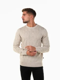 Camisola de malha trançada