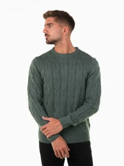 Camisola de malha trançada