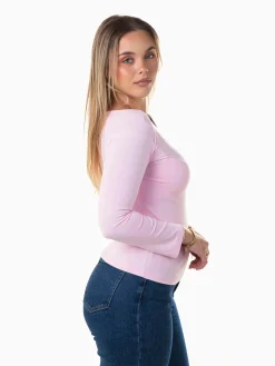 Camisola elástica decote barco