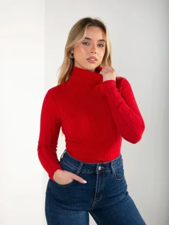 Camisola justa malha canelada