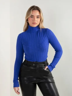 Camisola justa malha canelada