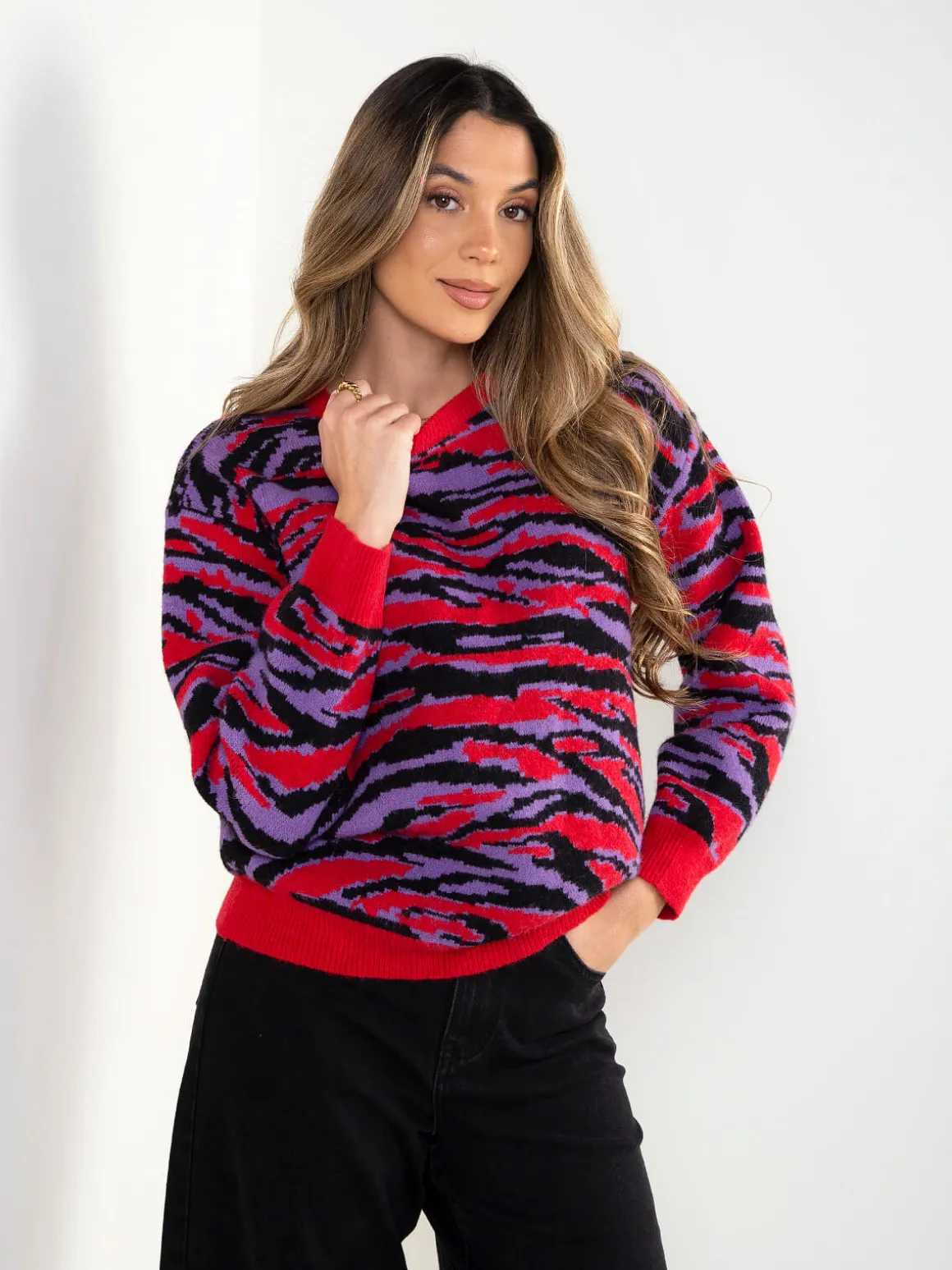 Camisola malha animal print