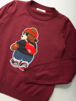 Camisola malha bordado urso urbano