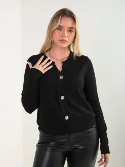 Camisola malha botões decorativos