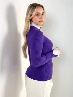 Camisola malha canelada com plissado