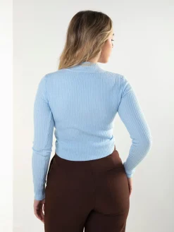 Camisola malha canelada com torcido