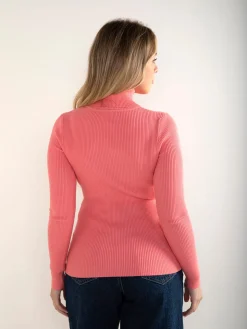 Camisola malha canelada mistura viscose