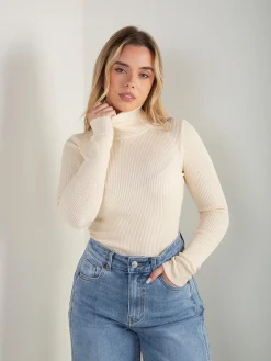 Camisola malha canelada mistura viscose