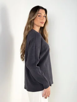 Camisola malha com bolso em brilho