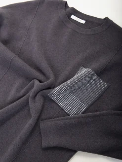 Camisola malha com bolso em brilho