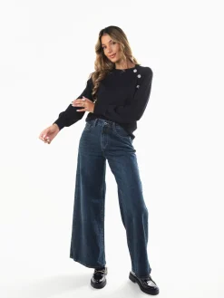 Camisola malha com botões decorativos