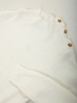 Camisola malha com botões no ombro