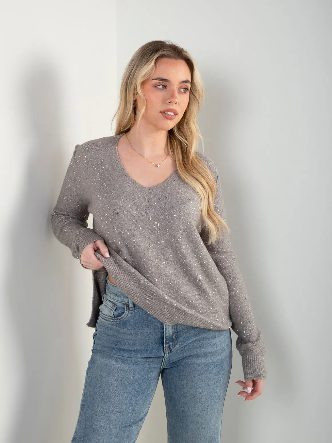 Camisola malha com brilho