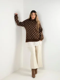 Camisola malha com corações e renda