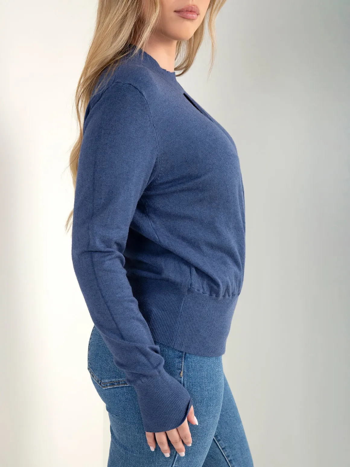 Camisola malha com detalhe cruzado