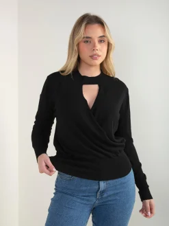 Camisola malha com detalhe cruzado