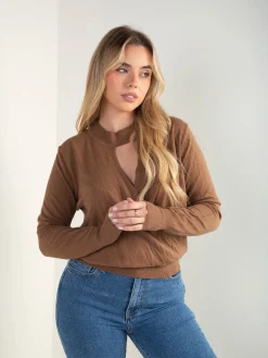 Camisola malha com detalhe cruzado