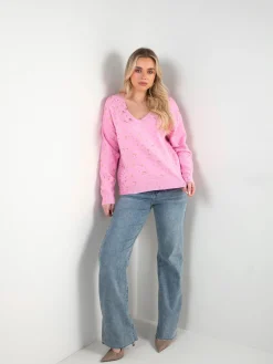 Camisola malha com detalhes dourados