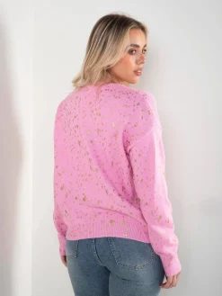 Camisola malha com detalhes dourados