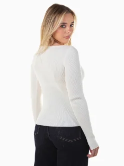 Camisola malha com detalhe dourado