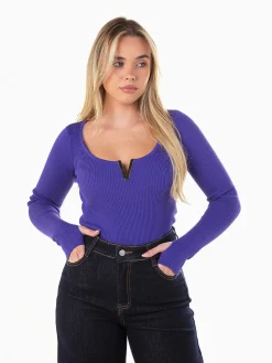 Camisola malha com detalhe dourado