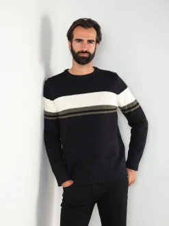 Camisola malha com detalhe losangos