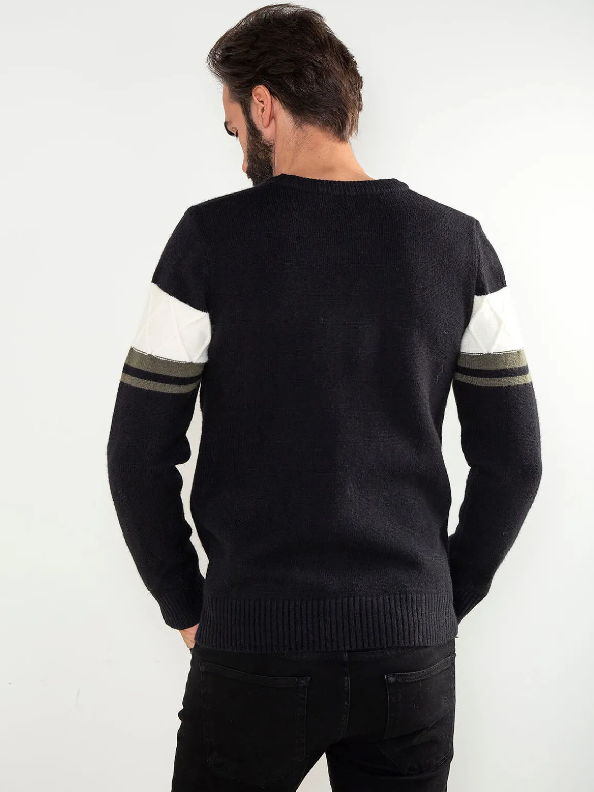 Camisola malha com detalhe losangos